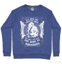 Bluza ADLER barbat The best men are born as Aquarius Albastru melanj
