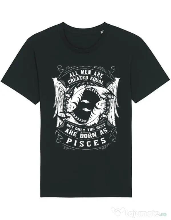 Tricou STANLEY STELLA barbat The best men are born as Pisces Negru