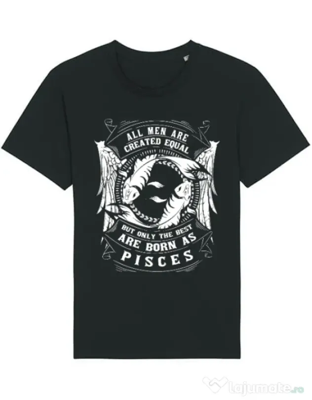 Tricou STANLEY STELLA barbat The best men are born as Pisces Negru