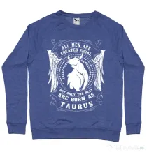 Bluza ADLER barbat The best men are born as Taurus Albastru melanj