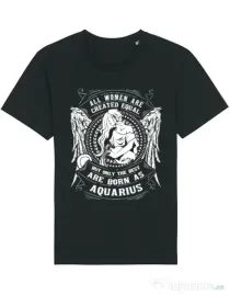 Tricou STANLEY STELLA barbat The best women are born as Aquarius Negru