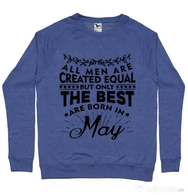 Bluza ADLER barbat The best men are born in May Albastru melanj