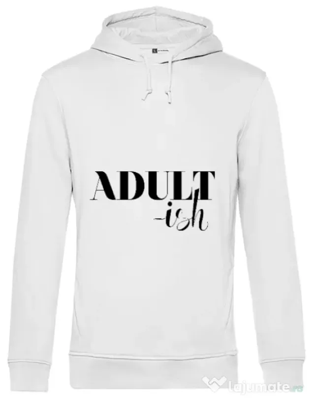Hoodie barbat cu gluga Adultish Alb
