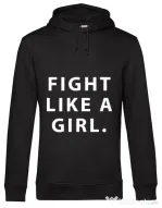 Hoodie barbat cu gluga Fight like a girl Negru