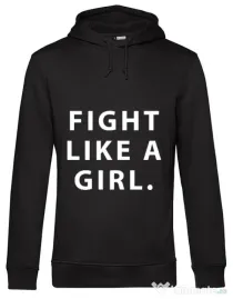 Hoodie barbat cu gluga Fight like a girl Negru