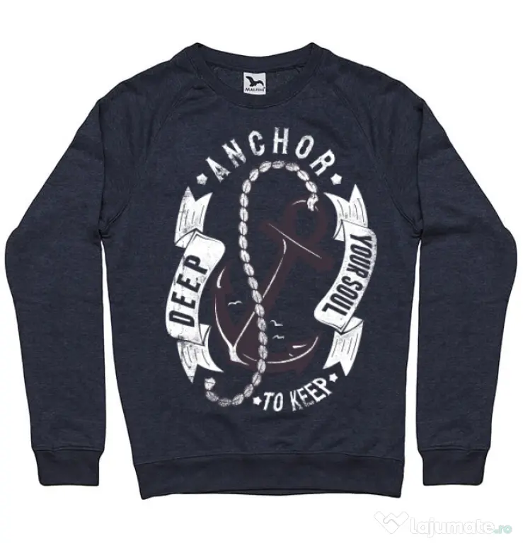 Bluza ADLER barbat Anchor your soul Denim inchis