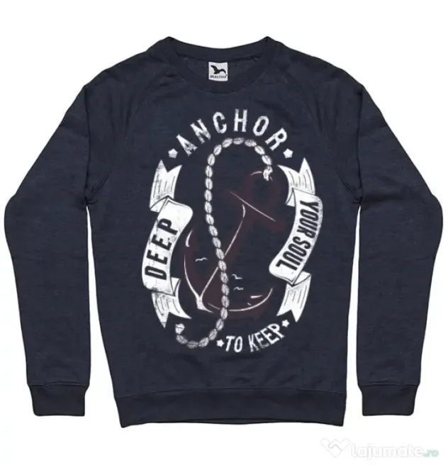 Bluza ADLER barbat Anchor your soul Denim inchis