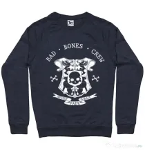 Bluza ADLER barbat Bad bones crew crest Denim inchis