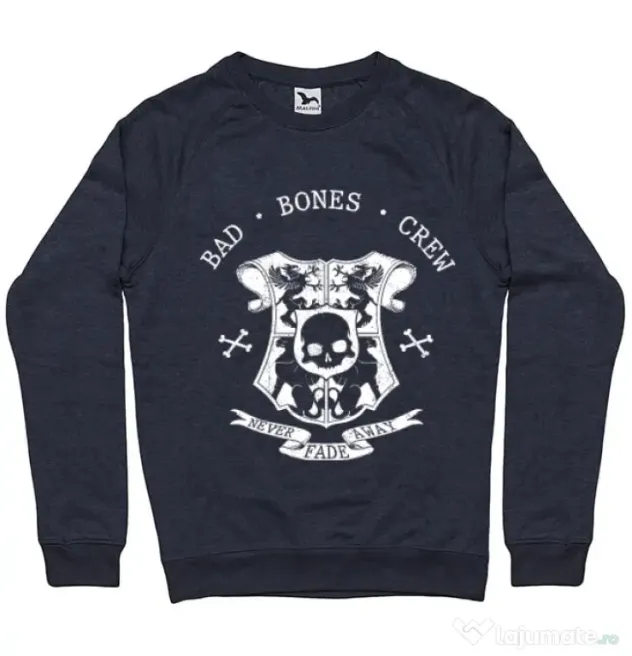 Bluza ADLER barbat Bad bones crew crest Denim inchis
