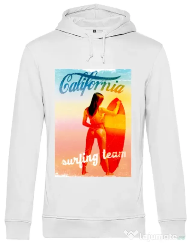 Hoodie barbat cu gluga Bikini body Alb
