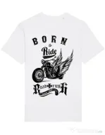 Tricou STANLEY STELLA barbat Born to ride Alb