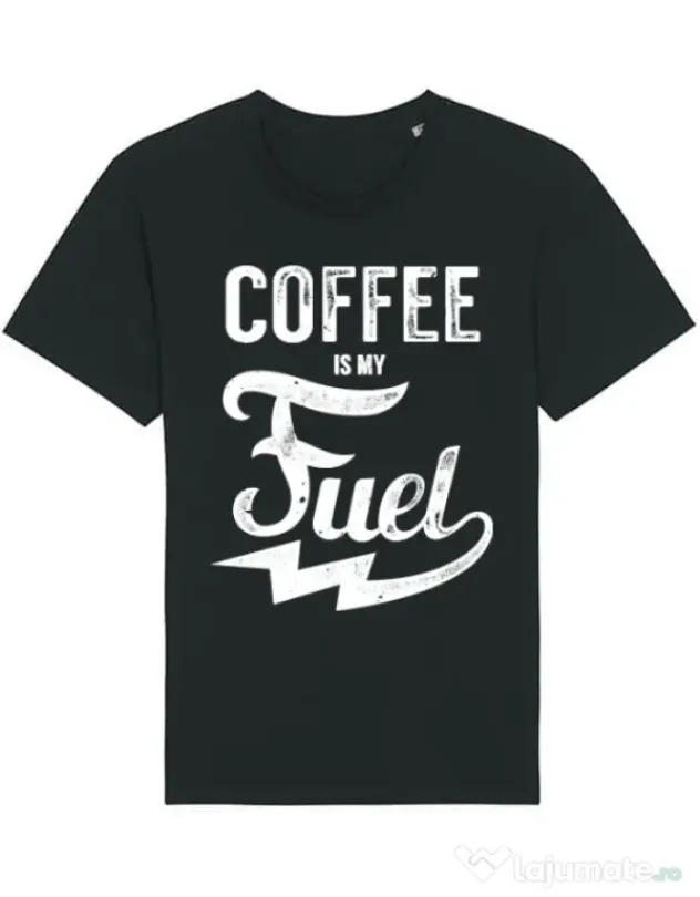 Tricou STANLEY STELLA barbat Coffee is my fuel Negru