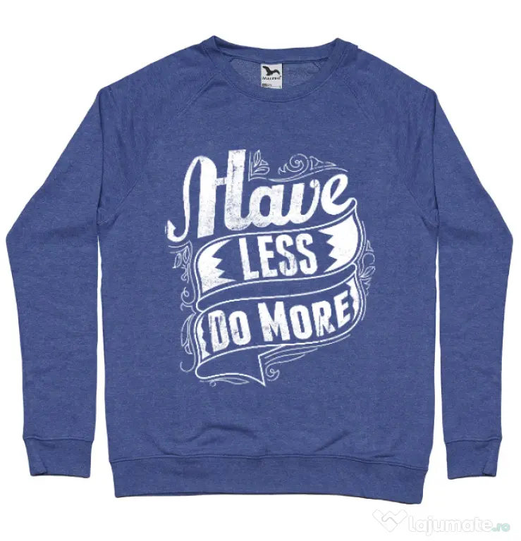 Bluza ADLER barbat Have less do more Albastru melanj