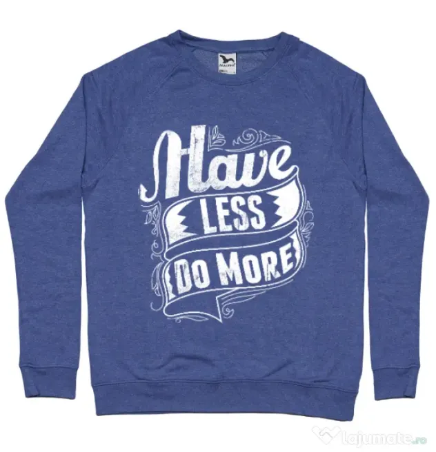 Bluza ADLER barbat Have less do more Albastru melanj