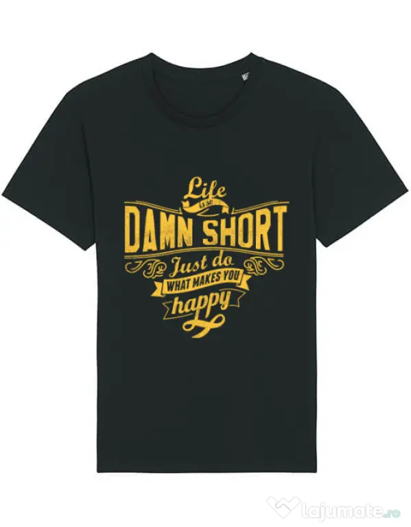 Tricou STANLEY STELLA barbat Life is so damn short Negru