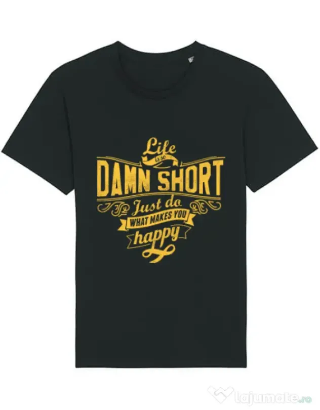Tricou STANLEY STELLA barbat Life is so damn short Negru