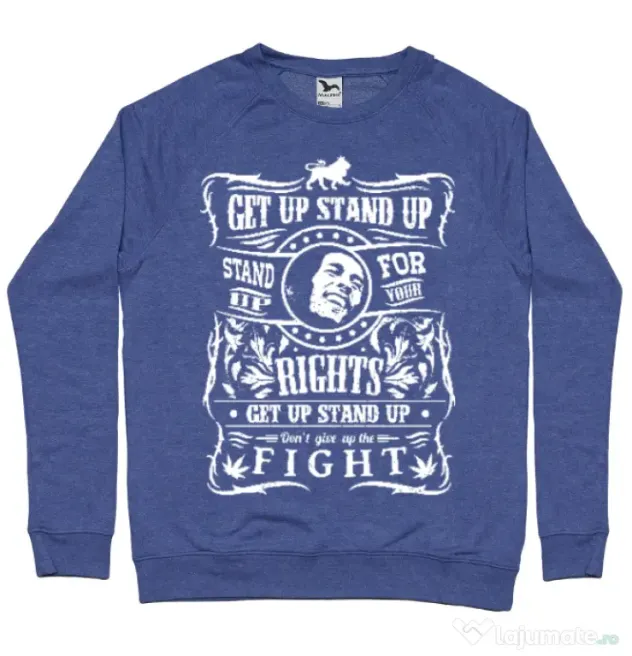 Bluza ADLER barbat Stand up for your rights Albastru melanj