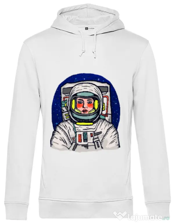 Hoodie barbat cu gluga I need some space Alb