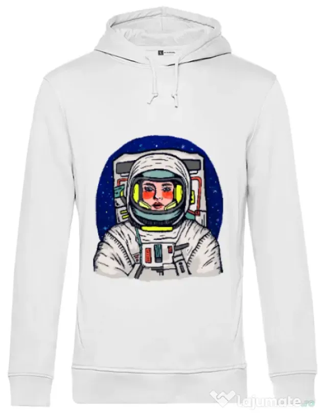Hoodie barbat cu gluga I need some space Alb