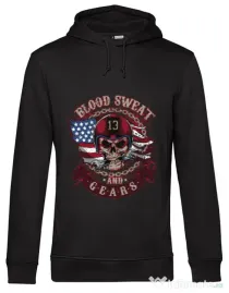 Hoodie barbat cu gluga Blood sweat and gears Negru
