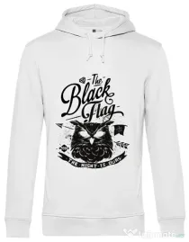 Hoodie barbat cu gluga The black flag owl Alb