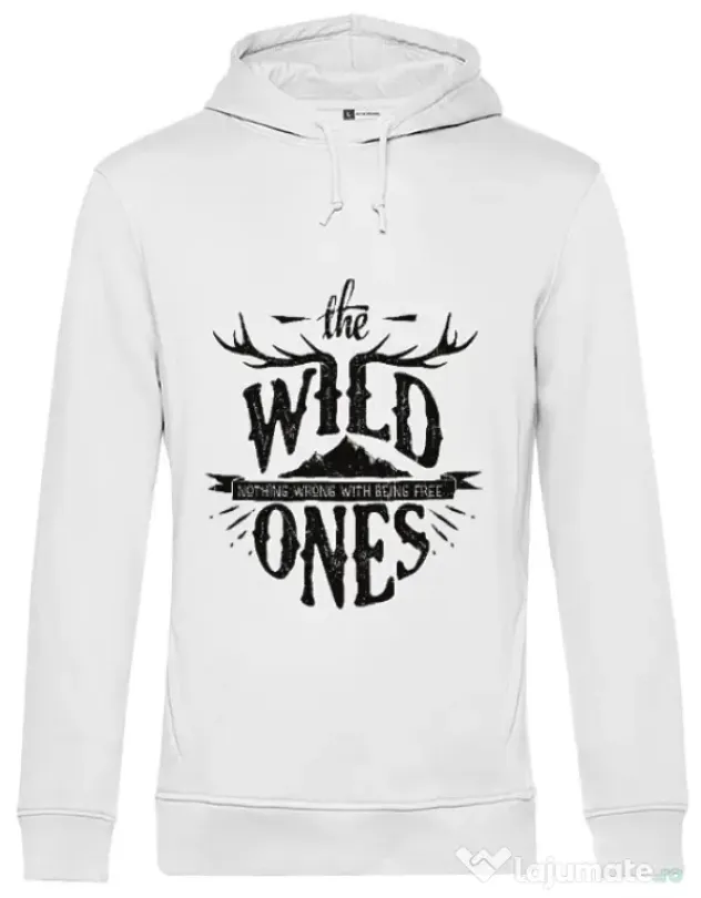 Hoodie barbat cu gluga The Wild Ones Alb