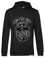 Hoodie barbat cu gluga Can i buy you a beard Negru