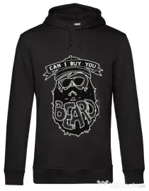 Hoodie barbat cu gluga Can i buy you a beard Negru