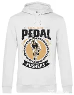 Hoodie barbat cu gluga Pedal pushers Alb