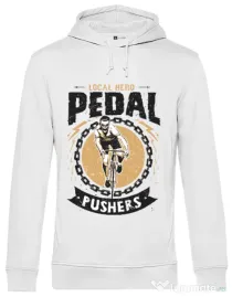 Hoodie barbat cu gluga Pedal pushers Alb