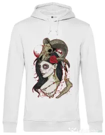 Hoodie barbat cu gluga Dead Queen Alb