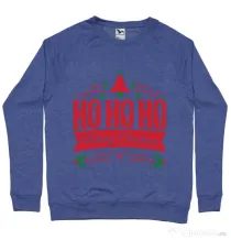 Bluza ADLER barbat Ho ho ho Merry Christmas Albastru melanj