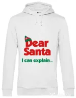 Hoodie barbat cu gluga I can explain Alb