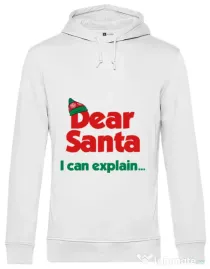 Hoodie barbat cu gluga I can explain Alb