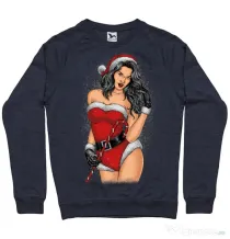 Bluza ADLER barbat Sexy Santa Girl Denim inchis