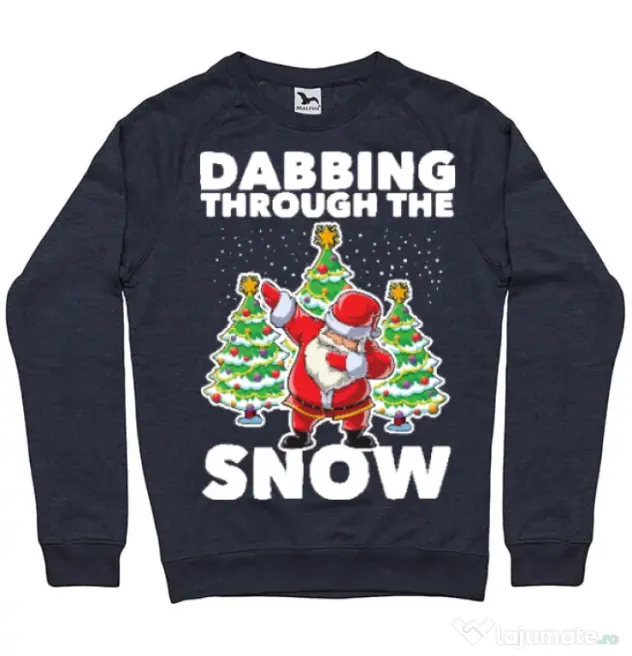 Bluza ADLER barbat Dabbing Santa Denim inchis