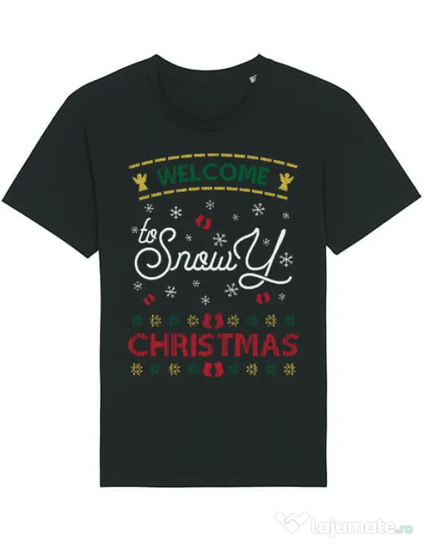 Tricou STANLEY STELLA barbat Snowy Christmas Negru