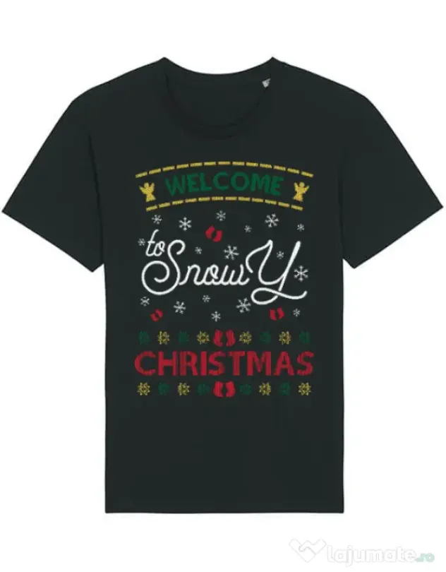 Tricou STANLEY STELLA barbat Snowy Christmas Negru
