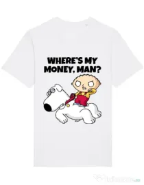 Tricou STANLEY STELLA barbat Where s my money Alb