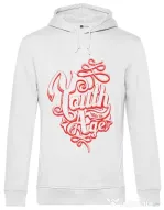 Hoodie barbat cu gluga Youth has no age Alb