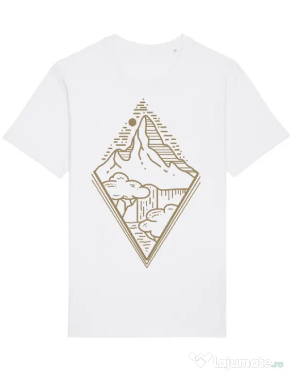 Tricou STANLEY STELLA barbat Mountain waterfall Alb