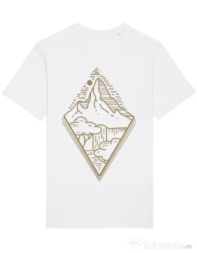 Tricou STANLEY STELLA barbat Mountain waterfall Alb