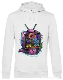 Hoodie barbat cu gluga Flower television Alb