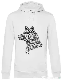 Hoodie barbat cu gluga A Dog Makes You Rich Alb