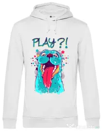 Hoodie barbat cu gluga Play Alb