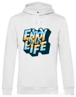 Hoodie barbat cu gluga Enjoy your life Alb