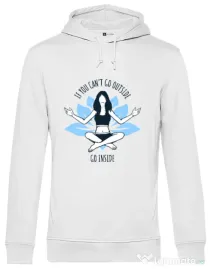 Hoodie barbat cu gluga Go inside Alb