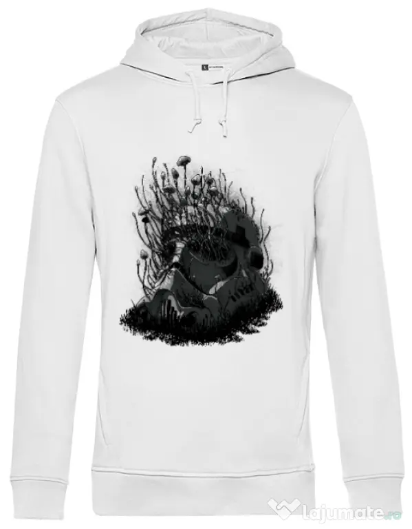 Hoodie barbat cu gluga Shroom trooper Alb