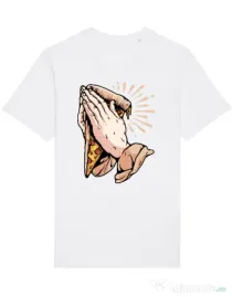 Tricou STANLEY STELLA barbat Pray for pizza Alb