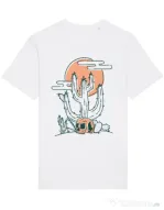 Tricou STANLEY STELLA barbat Skull and Cactus Alb